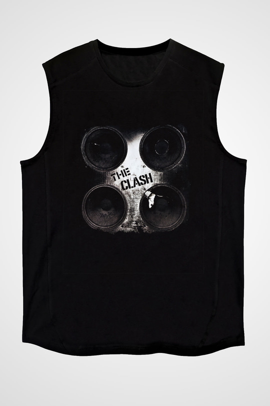Clash (The) Baskılı Unisex Siyah Kolsuz Tişört