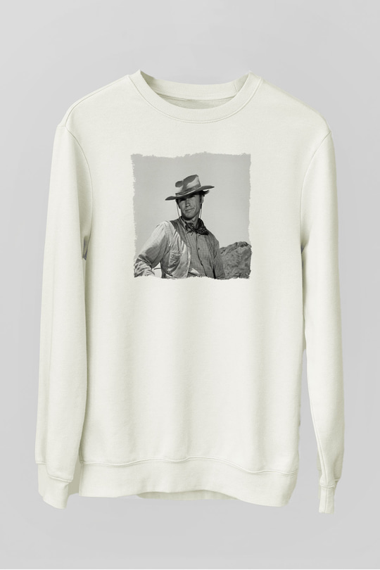 Clint Eastwood Beyaz Unisex Sweatshirt