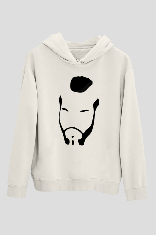 Clubber Baskılı Beyaz Unisex Kapüşonlu Sweatshirt