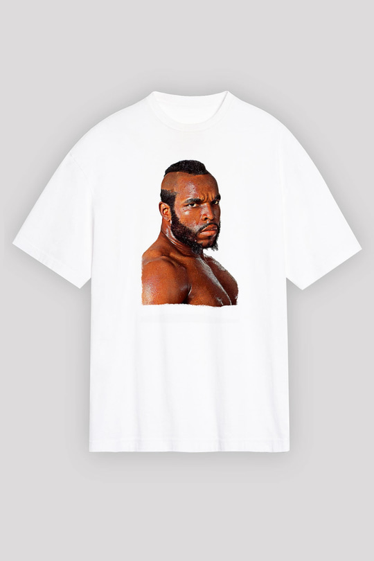 Clubber Baskılı Beyaz Unisex Oversize Tişört - Tshirt
