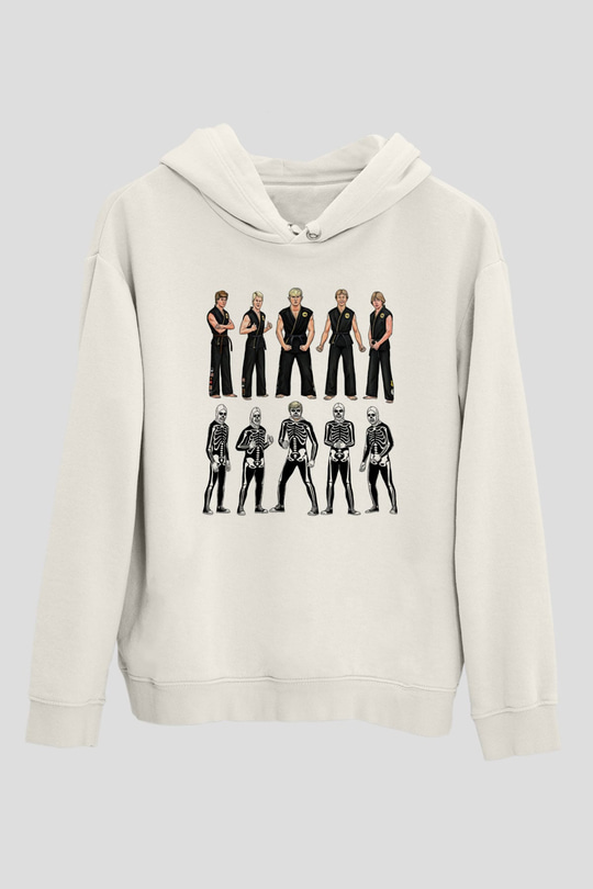 Cobra Kai Baskılı Beyaz Unisex Hoodie