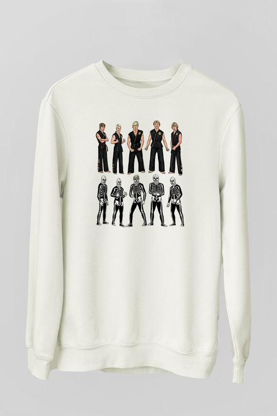 Cobra Kai Baskılı Beyaz Unisex Sweatshirt