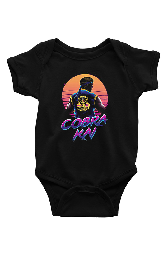 Cobra Kai Baskılı Unisex Siyah Bebek Body - Zıbın