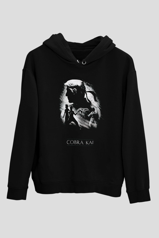Cobra Kai Baskılı Unisex Siyah Hoodie
