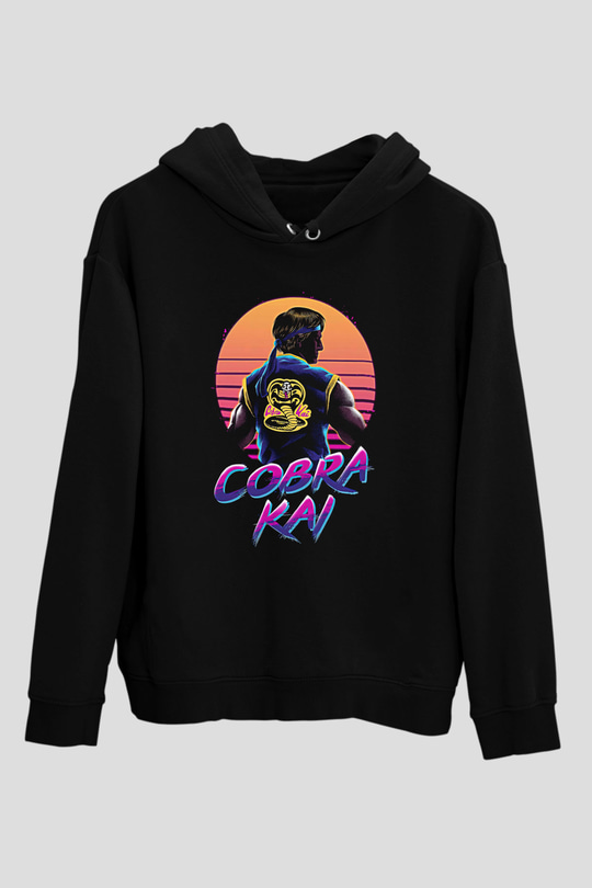 Cobra Kai Baskılı Unisex Siyah Hoodie