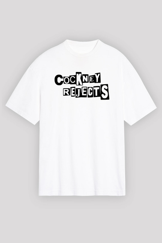 Cockney Rejects Baskılı Beyaz Unisex Oversize Tişört - Tshirt