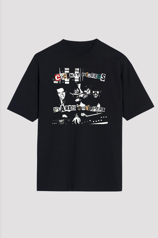 Cockney Rejects Baskılı Unisex Siyah Oversize Tişört - Tshirt