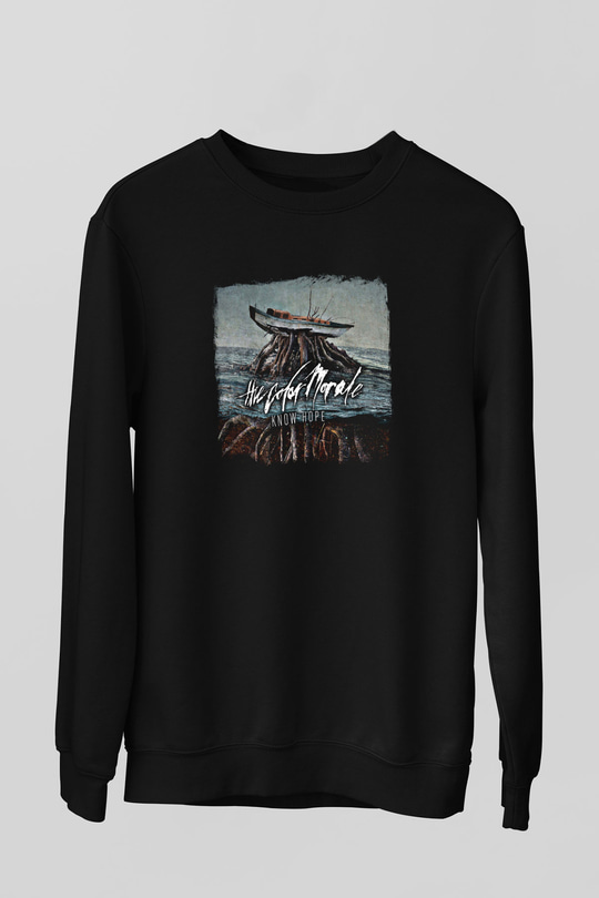 Color Morale Baskılı Unisex Siyah Sweatshirt