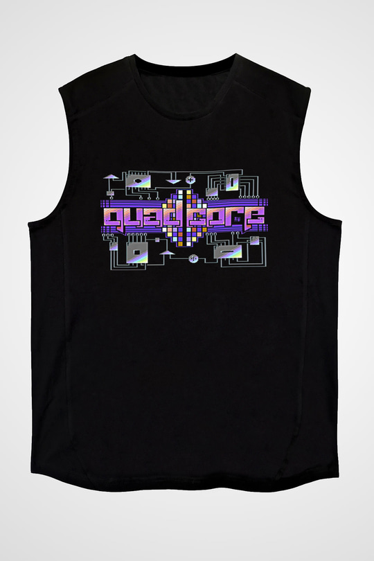 Commodore 64 Baskılı Unisex Siyah Kolsuz Tişört - Tshirt