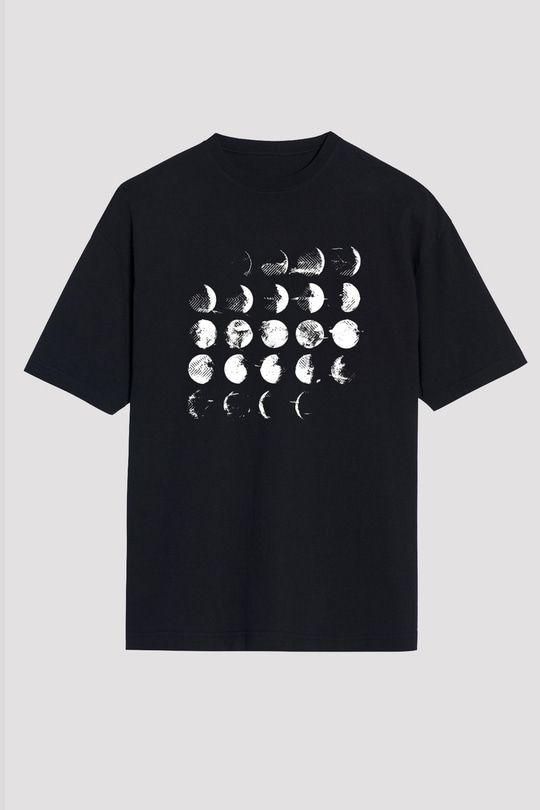 Converge Baskılı Unisex Siyah Oversize Tişört
