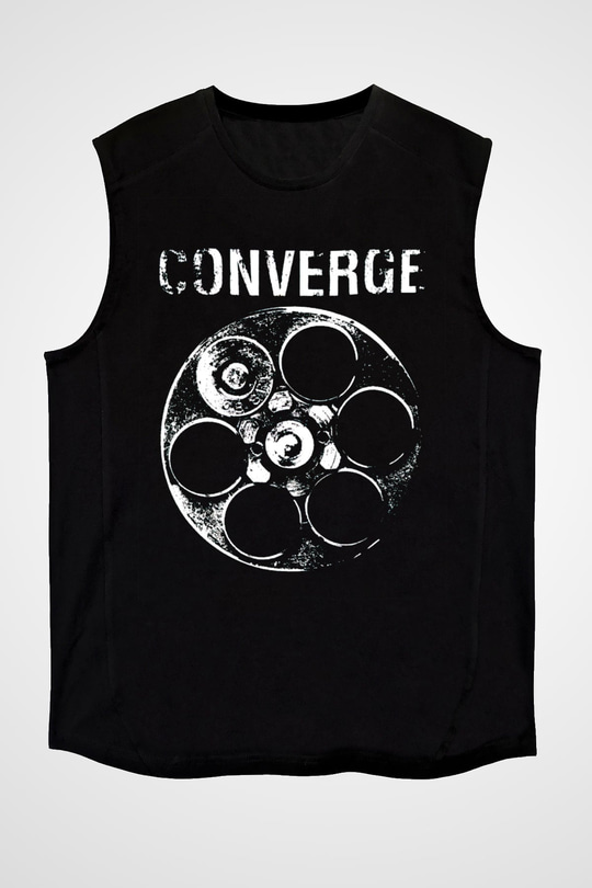 Converge Siyah Unisex Kolsuz Tişört