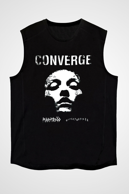 Converge Siyah Unisex Kolsuz Tişört