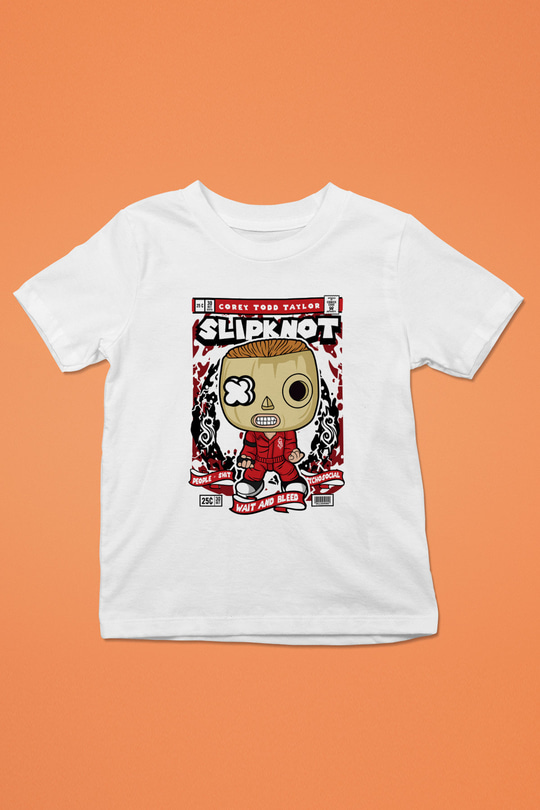 Corey Taylor Slipknot Baskılı Unisex Beyaz Çocuk Tişört