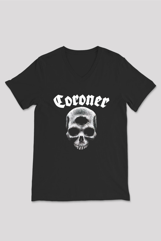 Coroner Siyah Unisex V Yaka Tişört