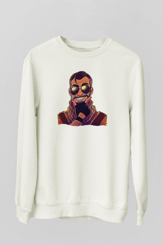 Counter Strike Baskılı Beyaz Unisex Sweatshirt