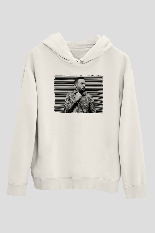 Craig David Beyaz Unisex Kapüşonlu Sweatshirt