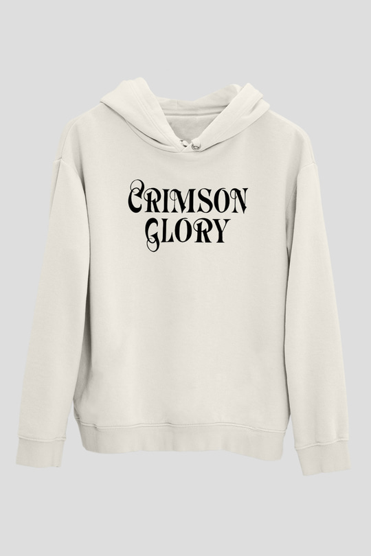 Crimson Glory Beyaz Unisex Kapşonlu Sweatshirt