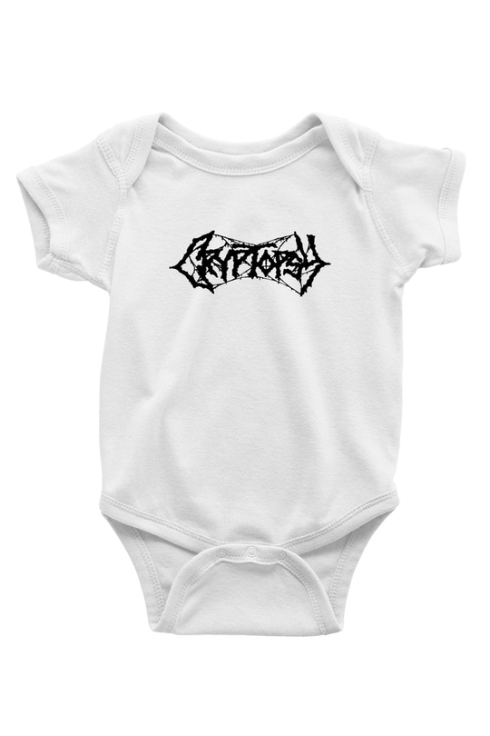 Cryptopsy Baskılı Beyaz Unisex Bebek Body - Zıbın