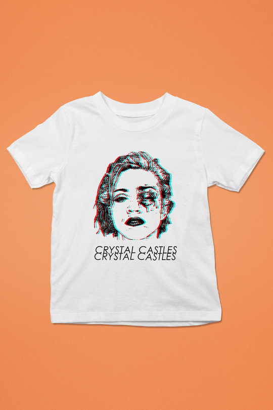 Crystal Castles Baskılı Beyaz Unisex Çocuk Tişört
