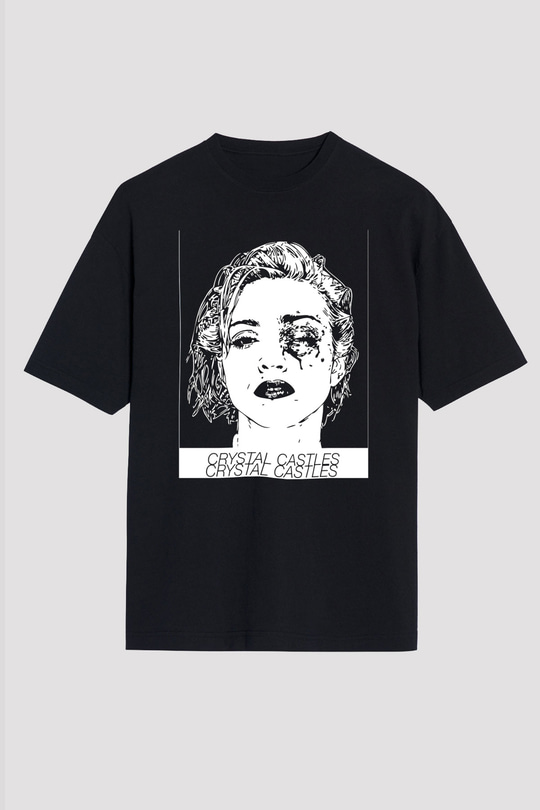 Crystal Castles Siyah Unisex Oversize Tişört T-Shirt