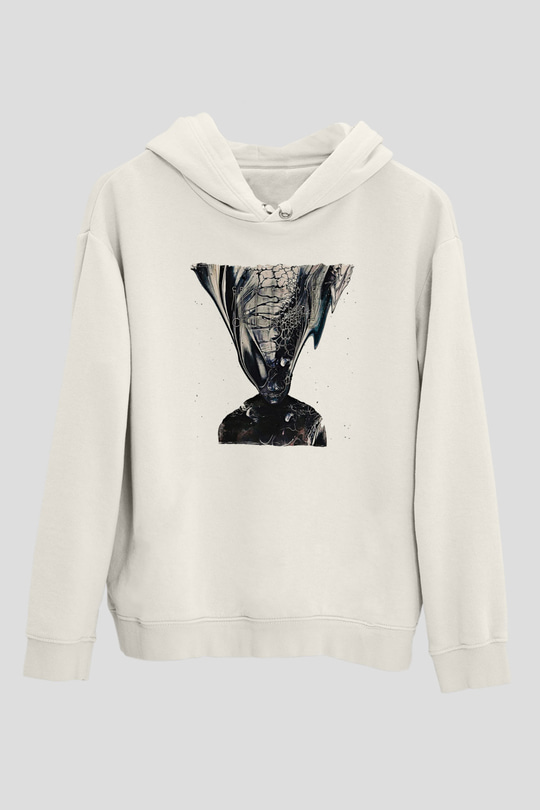 Crystal Lake Baskılı Beyaz Unisex Kapüşonlu Sweatshirt