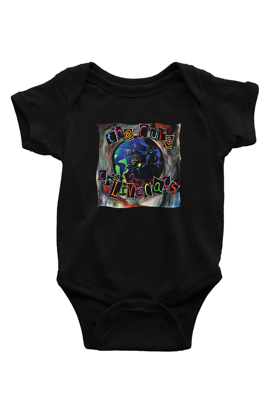 Cure Baskılı Unisex Siyah Bebek Body - Zıbın