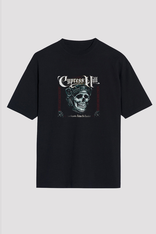 Cypress Hill Baskılı Unisex Oversize Siyah Tişört