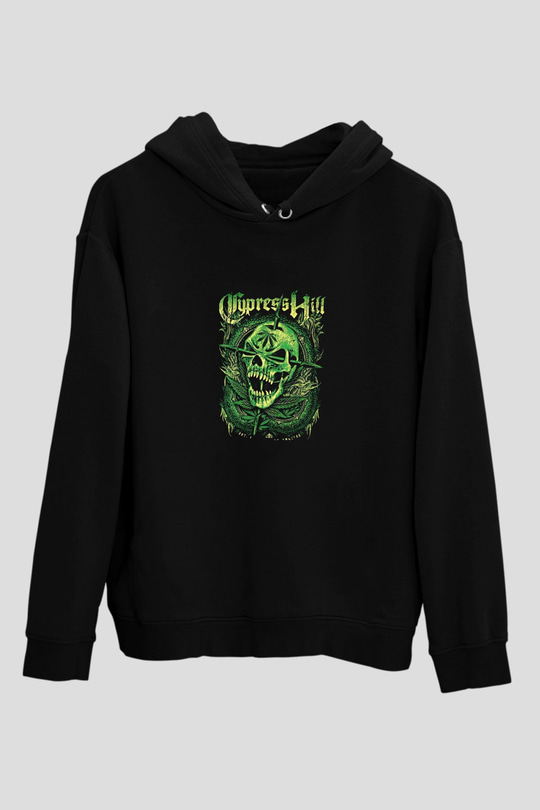 Cypress Hill Baskılı Unisex Siyah Hoodie