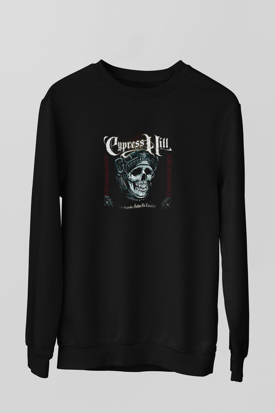 Cypress Hill Baskılı Unisex Siyah Sweatshirt
