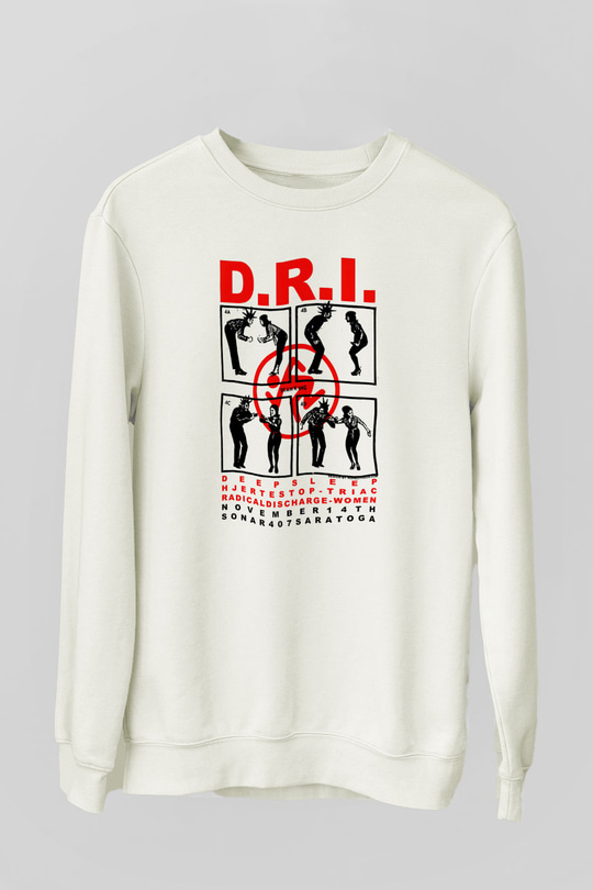 D.R.I Beyaz Unisex Sweatshirt