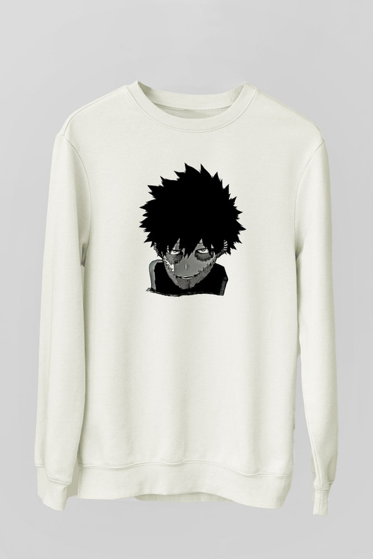 Dabi Baskılı Beyaz Unisex Sweatshirt