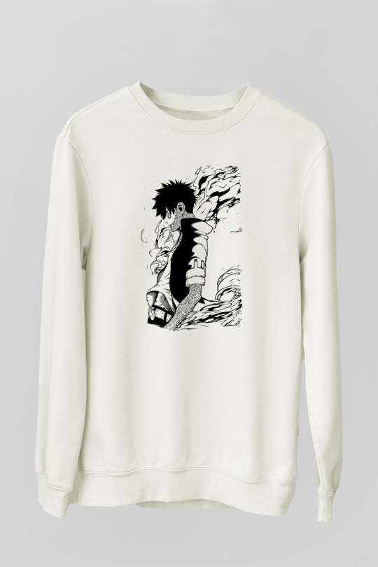 Dabi Baskılı Beyaz Unisex Sweatshirt