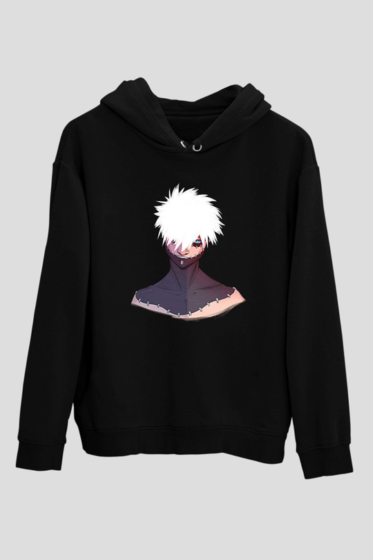 Dabi Baskılı Unisex Siyah Hoodie