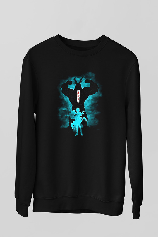 Dabi Baskılı Unisex Siyah Sweatshirt