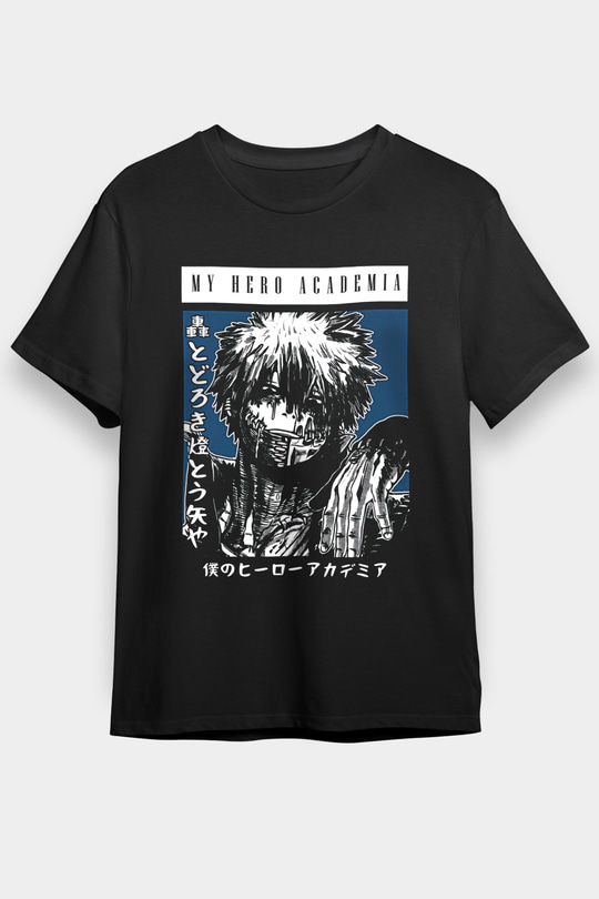 Dabi Baskılı Unisex Siyah Tişört - Tshirt