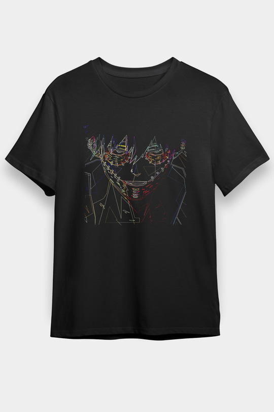 Dabi Baskılı Unisex Siyah Tişört - Tshirt