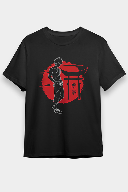 Dabi Baskılı Unisex Siyah Tişört - Tshirt