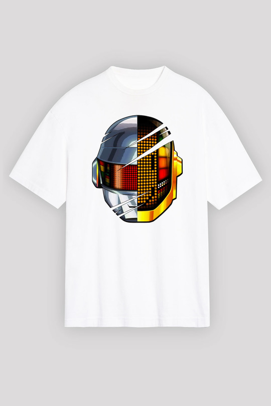 Daft Punk Beyaz Unisex Tişört T-Shirt - TişörtFabrikası