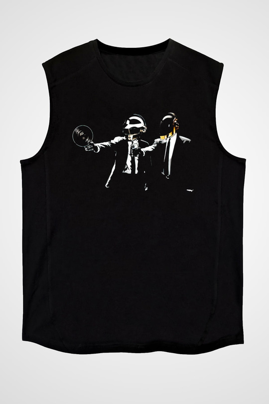 Daft Punk Siyah Unisex Kolsuz Tişört