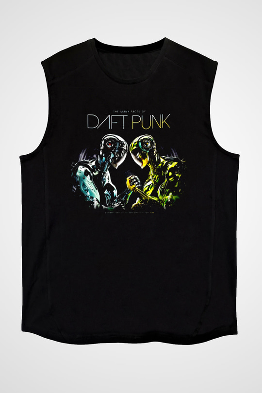 Daft Punk Siyah Unisex Kolsuz Tişört