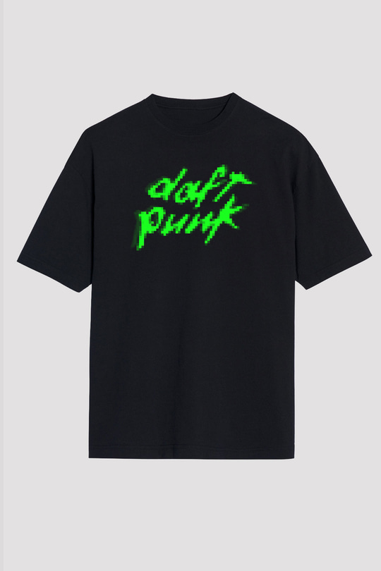 Daft Punk Siyah Unisex Oversize Tişört T-Shirt