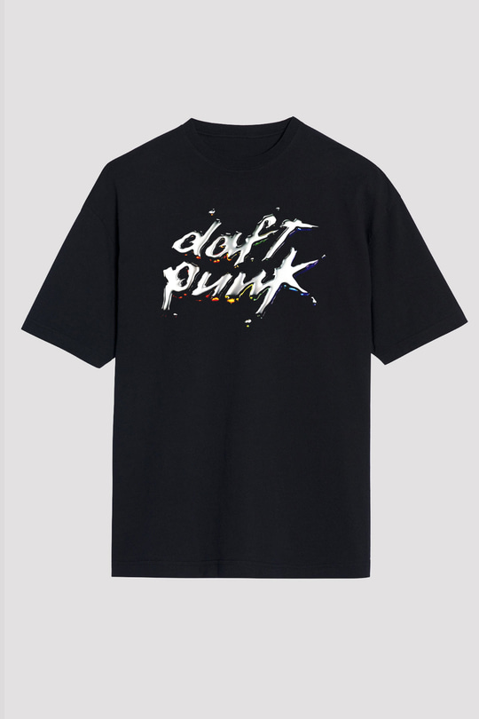 Daft Punk Siyah Unisex Oversize Tişört T-Shirt