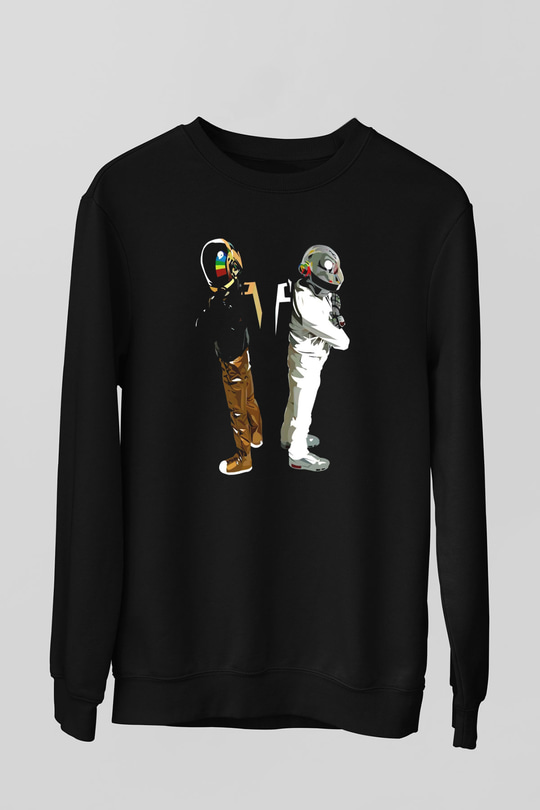 Daft Punk Siyah Unisex Sweatshirt