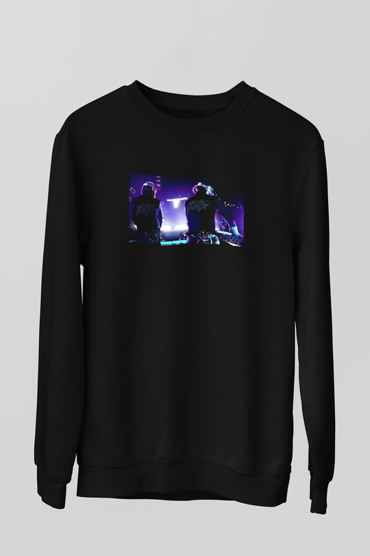 Daft Punk Siyah Unisex Sweatshirt