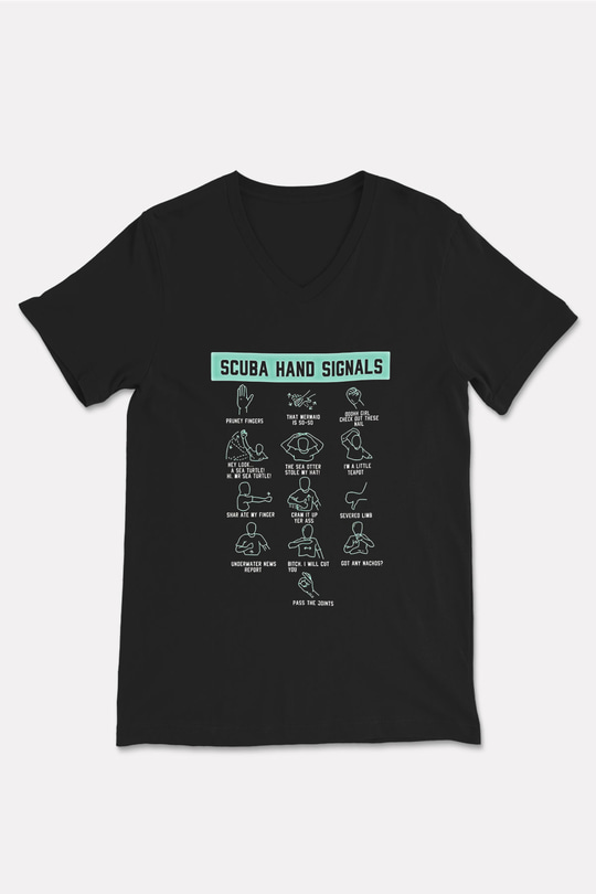 Dağcılık - Mountaineering Baskılı Unisex Siyah V Yaka Tişört