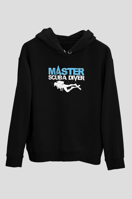Dağcılık - Mountaineering Baskılı Unisex Siyah Hoodie