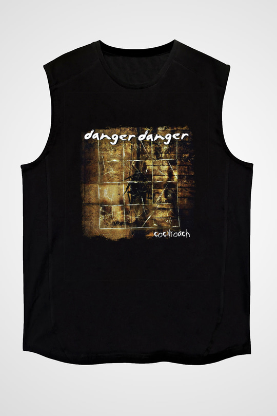 Danger Danger Baskılı Unisex Siyah Kolsuz Tişört