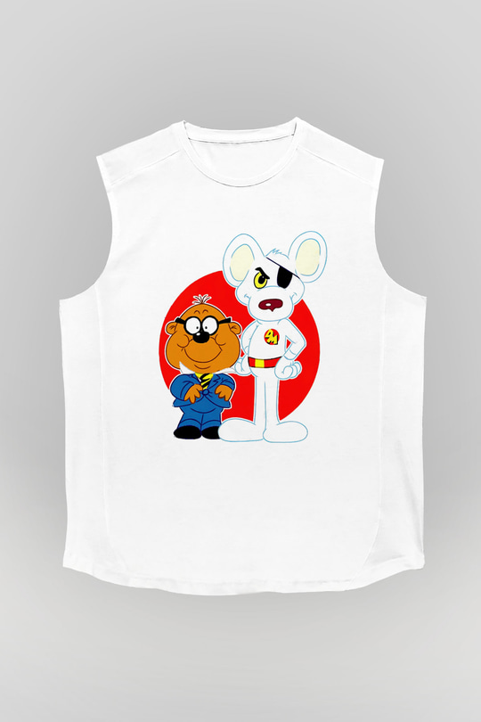 Danger Mouse Beyaz Unisex  Kolsuz Tişört