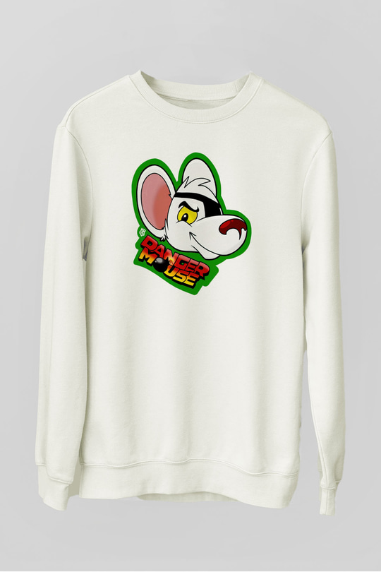 Danger Mouse Beyaz Unisex Sweatshirt