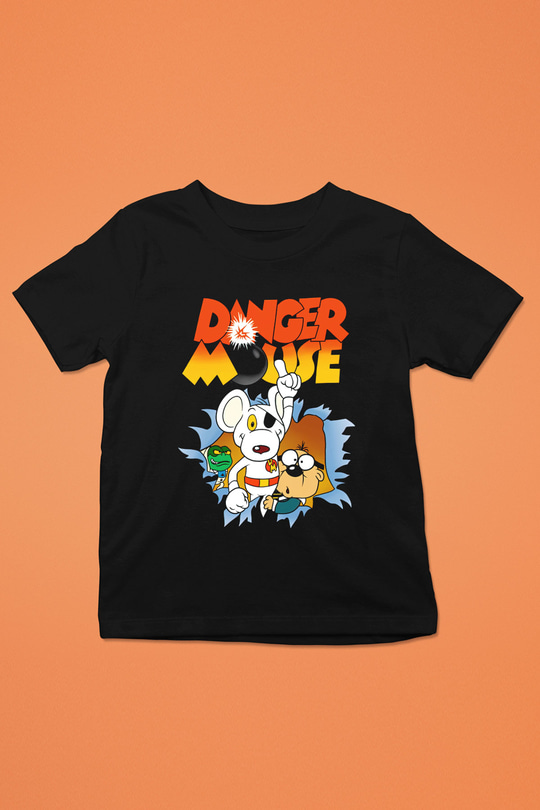 Danger Mouse Siyah Unisex  Çocuk Tişört